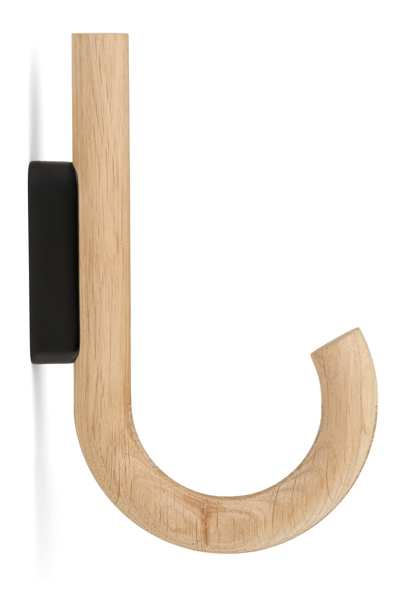 Hook Hanger - Set of 2 - Gejst - Storage + Organization - Oak - Brass - HORNE