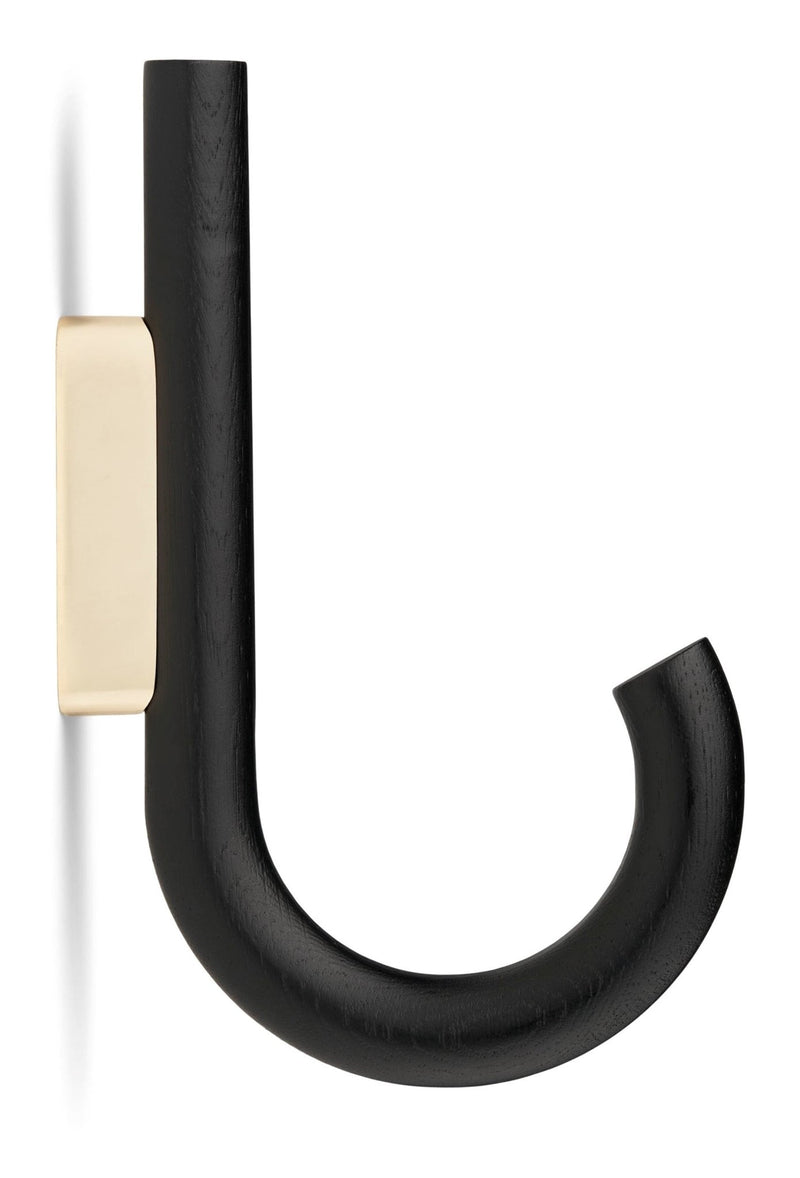Hook Hanger - Set of 2 - Gejst - Storage + Organization - Oak - Brass - HORNE
