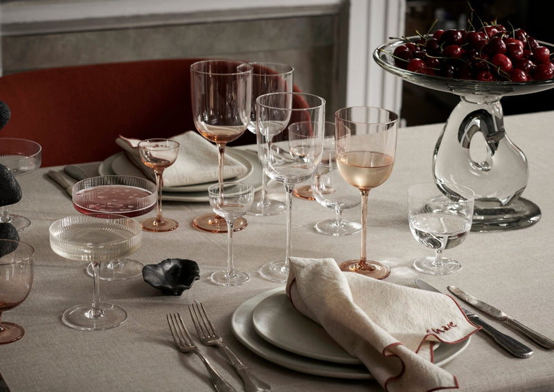 Host White Wine Glasses - Set of 2 - Ferm Living - Glassware - Blush - HORNE