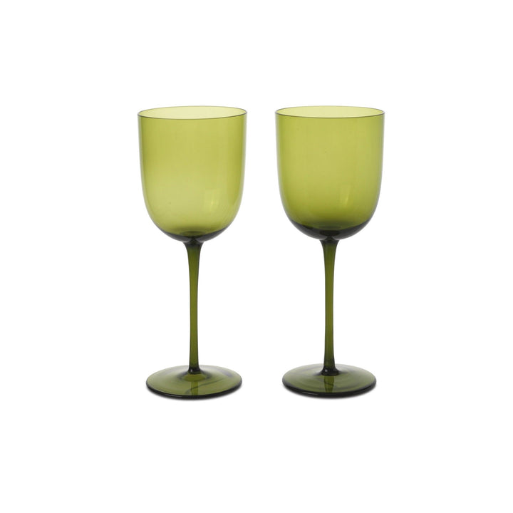 Host White Wine Glasses - Set of 2 - Ferm Living - Glassware - Moss Green - HORNE