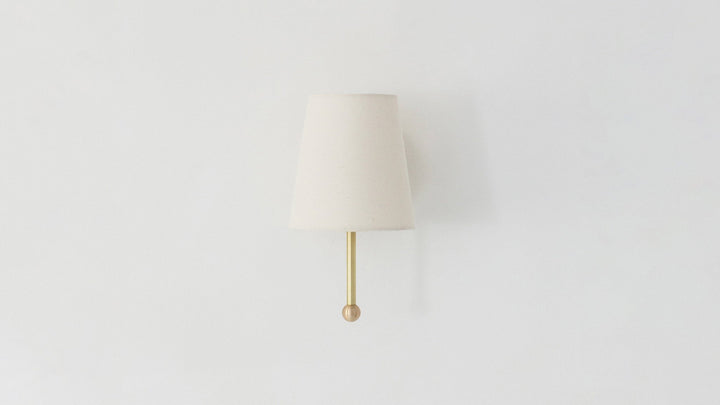 House Sconce - Workstead - Wall Sconces - Hardwired - Hewn Brass - Natural Linen - HORNE