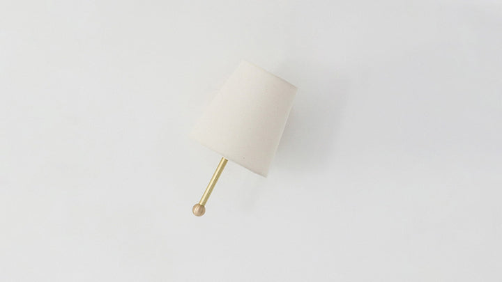 House Sconce - Workstead - Wall Sconces - Hardwired - Hewn Brass - Natural Linen - HORNE