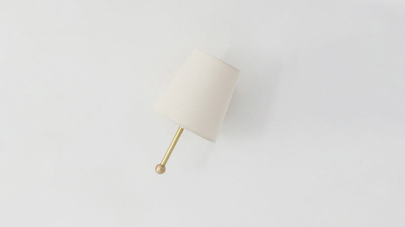 House Sconce - Workstead - Wall Sconces - Hardwired - Hewn Brass - Natural Linen - HORNE