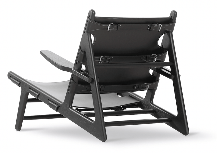 Hunting Chair - Fredericia - Chairs - Black Leather/Black Lacquered Oak - HORNE