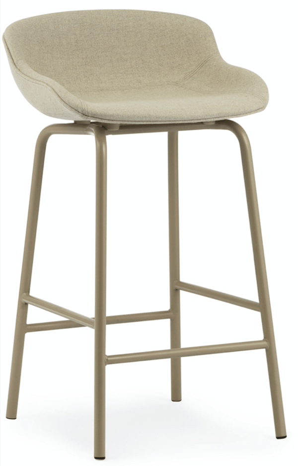 Hyg Bar Stool - Full Upholstery - Normann Copenhagen - Chairs - White - Camira MainLineFlax - Camden - HORNE