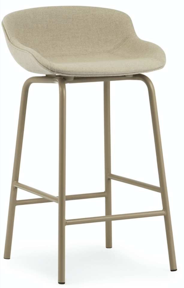 Hyg Counter Stool - Full Upholstery - Normann Copenhagen - Chairs - White - Camira MainLineFlax - Camden - HORNE