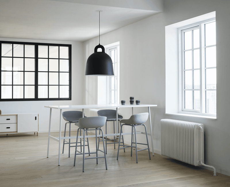 Hyg Counter Stool - Full Upholstery - Normann Copenhagen - Chairs - White - Camira MainLineFlax - Camden - HORNE