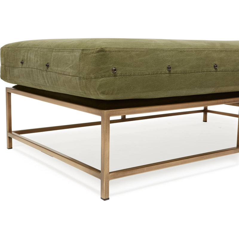 Inheritance Bench - Military Canvas/Antique Brass - Stephen Kenn - Stools + Benches + Ottomans - Olive Military - Light - HORNE