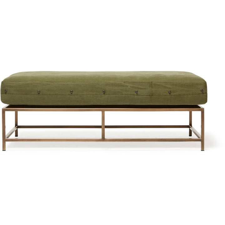 Inheritance Bench - Military Canvas/Antique Brass - Stephen Kenn - Stools + Benches + Ottomans - Olive Military - Light - HORNE