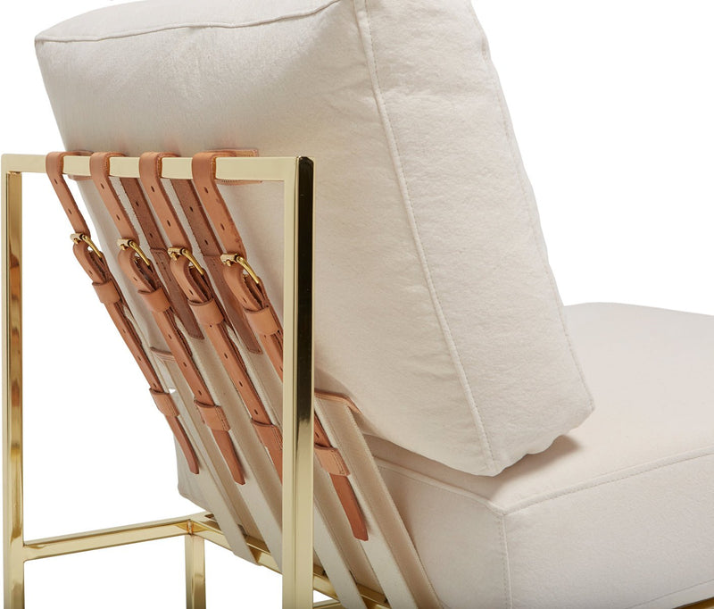 Inheritance Chair - Natural Canvas & Polished Brass