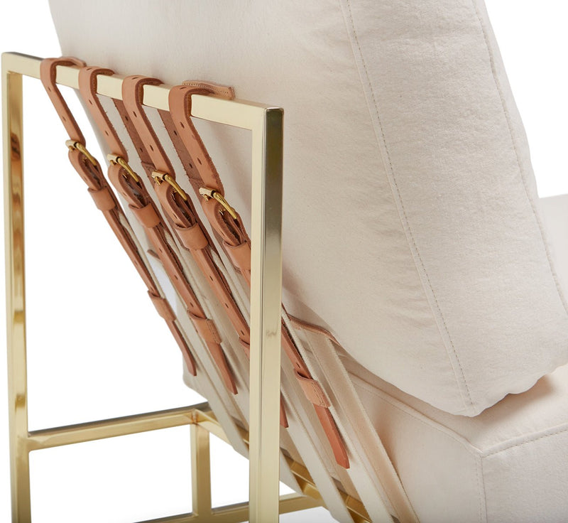 Inheritance Chair - Natural Canvas & Polished Brass