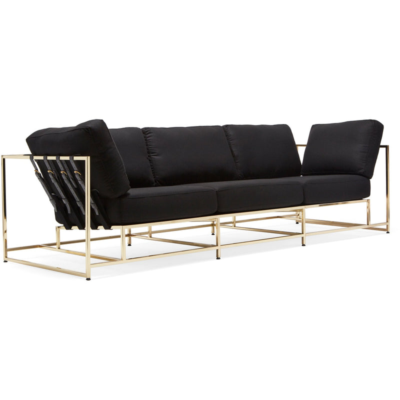 Inheritance Sofa - Black Wool & Brass