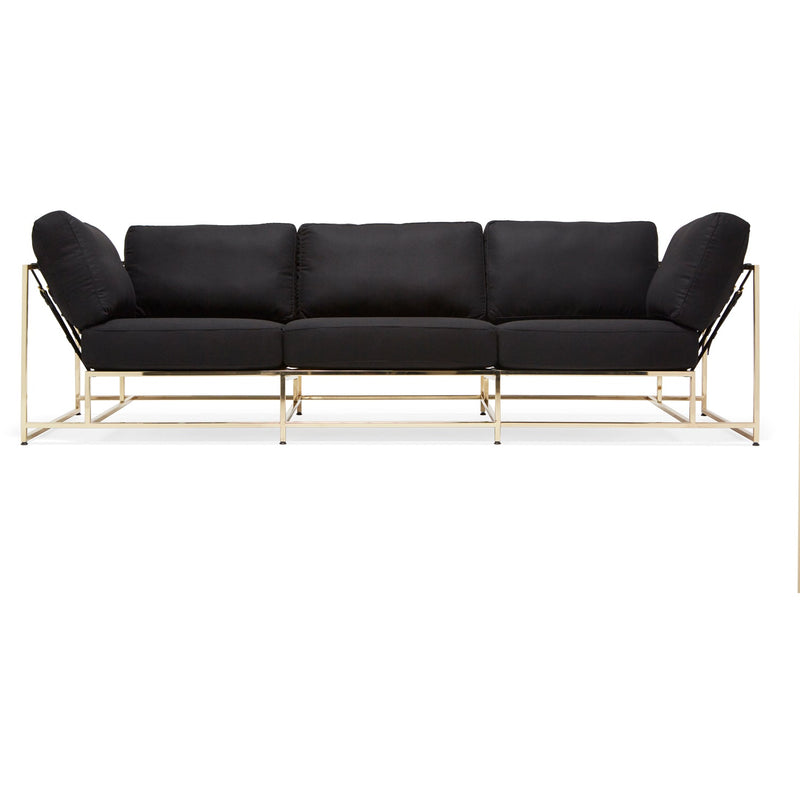Inheritance Sofa - Black Wool & Brass
