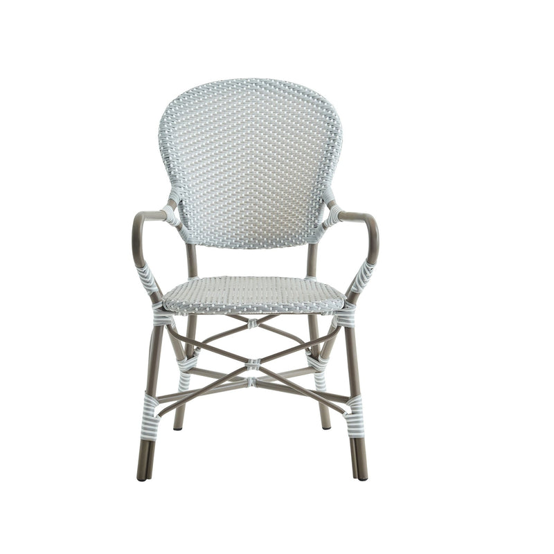 Isabell Arm Chair AluRattan - Sika Design - Outdoor Furniture - White / Cappuccino Dots - White - HORNE