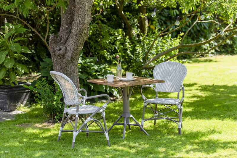 Isabell Arm Chair AluRattan - Sika Design - Outdoor Furniture - White / Cappuccino Dots - White - HORNE