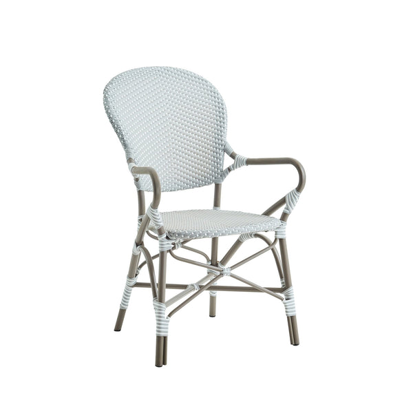 Isabell Arm Chair AluRattan - Sika Design - Outdoor Furniture - Grey / White Dots - Taupe - HORNE