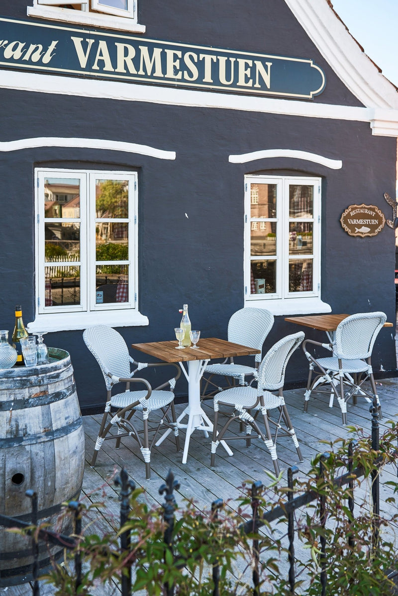 Isabell Side Chair AluRattan - Sika Design - Outdoor Furniture - White / Cappuccino Dots - White - HORNE