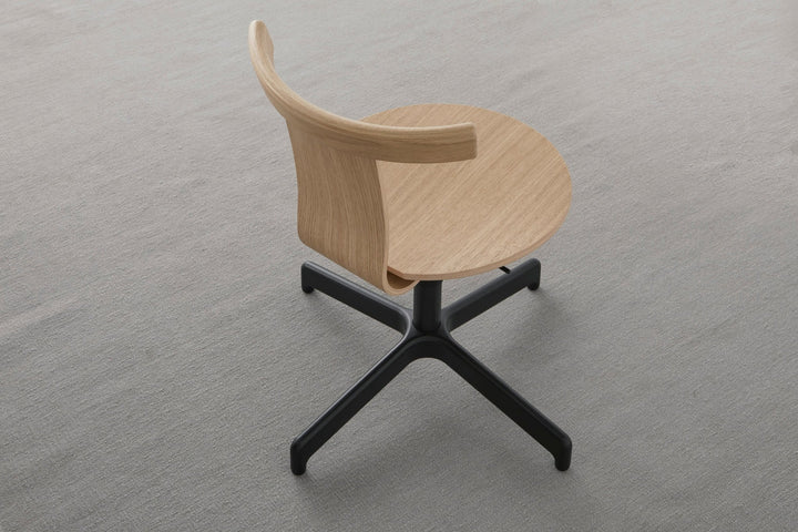 Jiro Swivel Chair - Resident - Chairs - Natural With White Base - HORNE