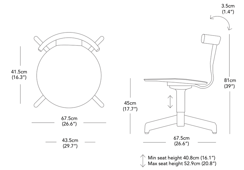 Jiro Swivel Chair - Resident - Chairs - Black With Black Base - HORNE