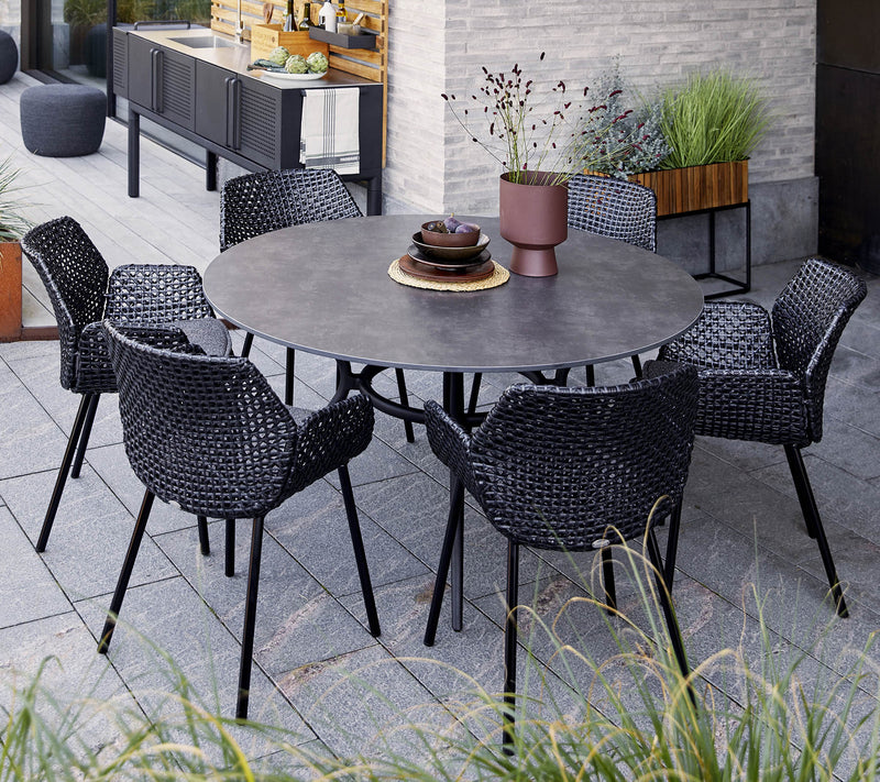 Joy Circular Dining Table - Cane Line - Outdoor Furniture - Lava Grey - Grey - HORNE