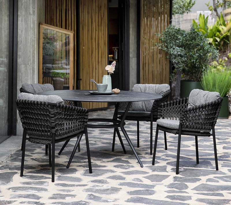 Joy Circular Dining Table - Cane Line - Outdoor Furniture - Lava Grey - Grey - HORNE