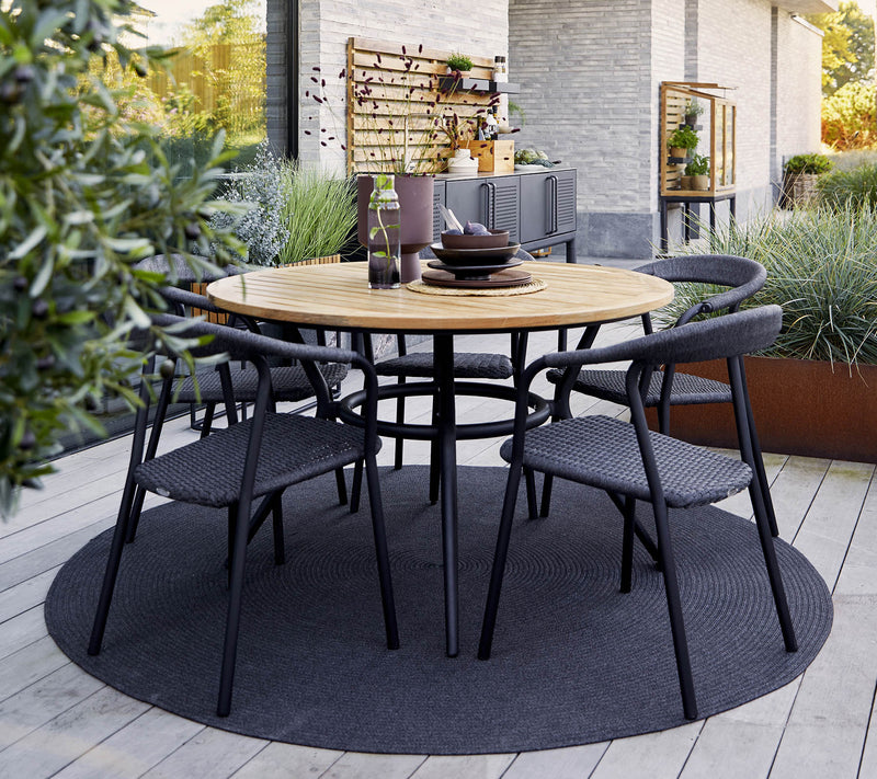 Joy Circular Dining Table - Cane Line - Outdoor Furniture - Lava Grey - Grey - HORNE