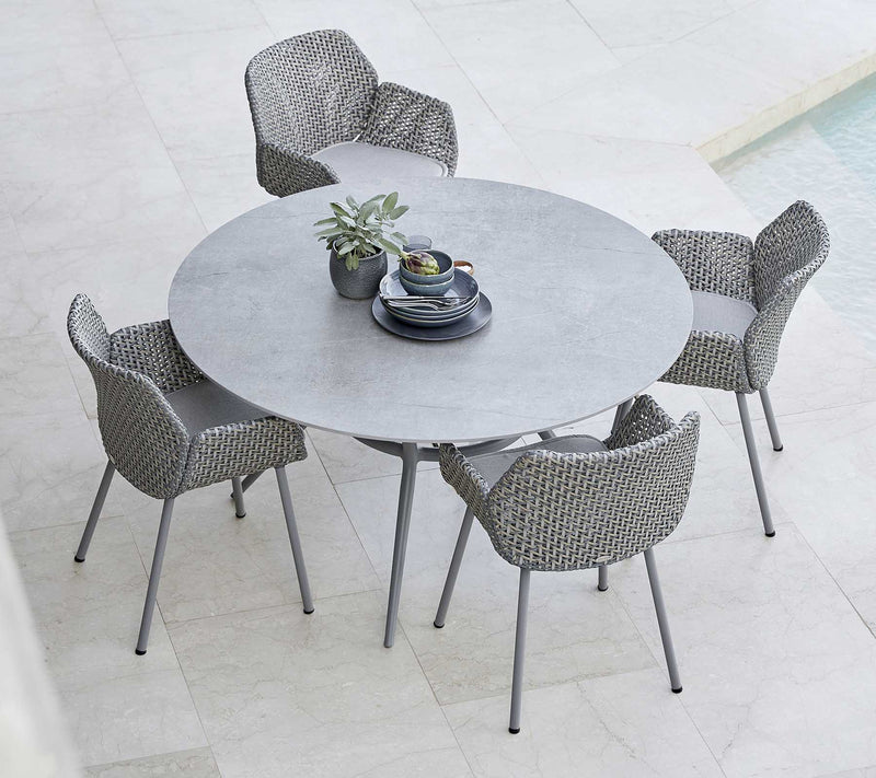 Joy Circular Dining Table - Cane Line - Outdoor Furniture - Lava Grey - Grey - HORNE