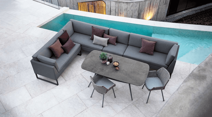 Joy Rectangular Dining Table - Cane Line - Outdoor Furniture - Lava Grey - Dark Grey - HORNE