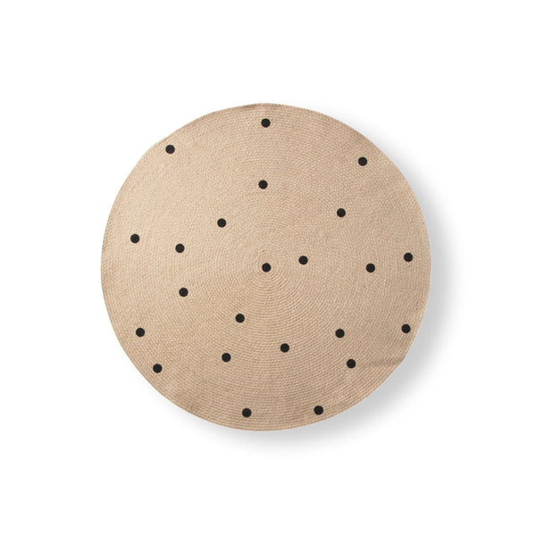 Jute Carpet - Ferm Living - Rugs - Small - Black Dots - HORNE