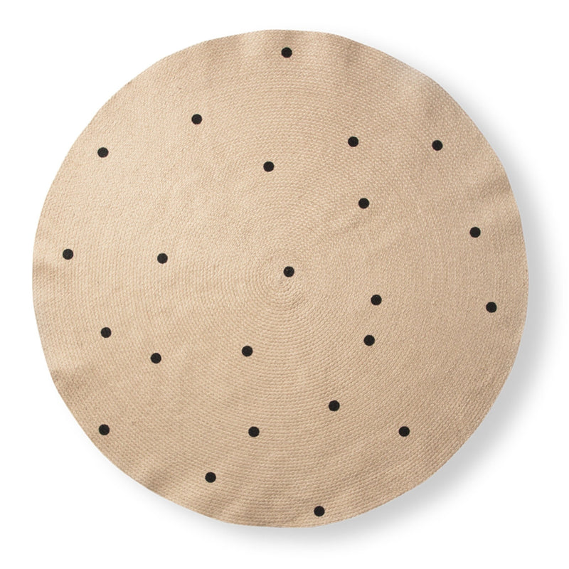 Jute Carpet - Ferm Living - Rugs - Small - Black Dots - HORNE