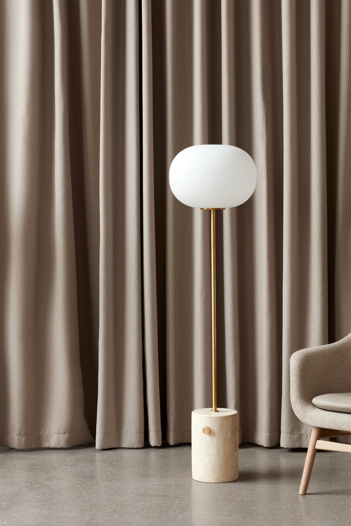 JWDA Floor Lamp - Audo Copenhagen - Pendants - Travertine / Brushed Brass - HORNE