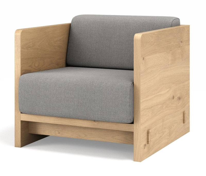 Karm Lounge Chair - BRDR. Kruger - Chairs - Fumed Oak - Hallingdal Grey 0113 - HORNE