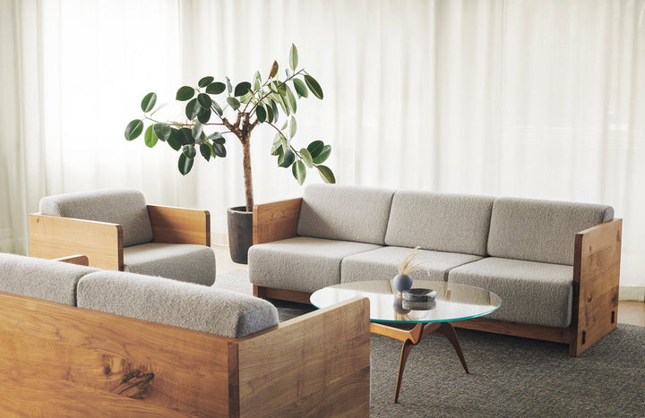 Karm Lounge Chair - BRDR. Kruger - Chairs - Oiled Oak - Hallingdal Grey 0113 - HORNE