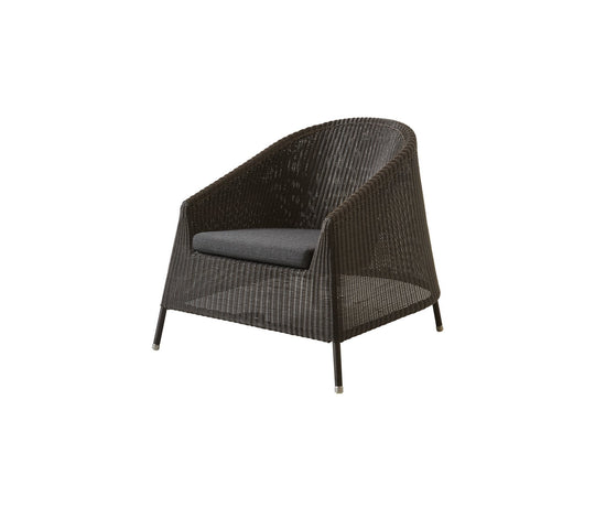 Kingston Lounge Chair - Cane Line - Outdoor Furniture - Mocca - Add Black Cushion - HORNE
