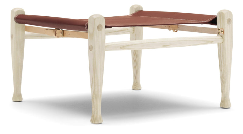 KK97170 Safari Foot Stool - Carl Hansen & Son - Stools + Benches + Ottomans - White Oiled Ash/Canvas - HORNE