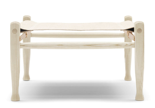 KK97170 Safari Foot Stool - Carl Hansen & Son - Stools + Benches + Ottomans - White Oiled Ash/Canvas - HORNE