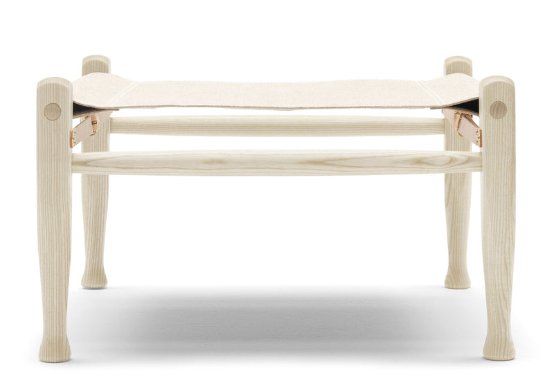 KK97170 Safari Foot Stool - Carl Hansen & Son - Stools + Benches + Ottomans - White Oiled Ash/Canvas - HORNE