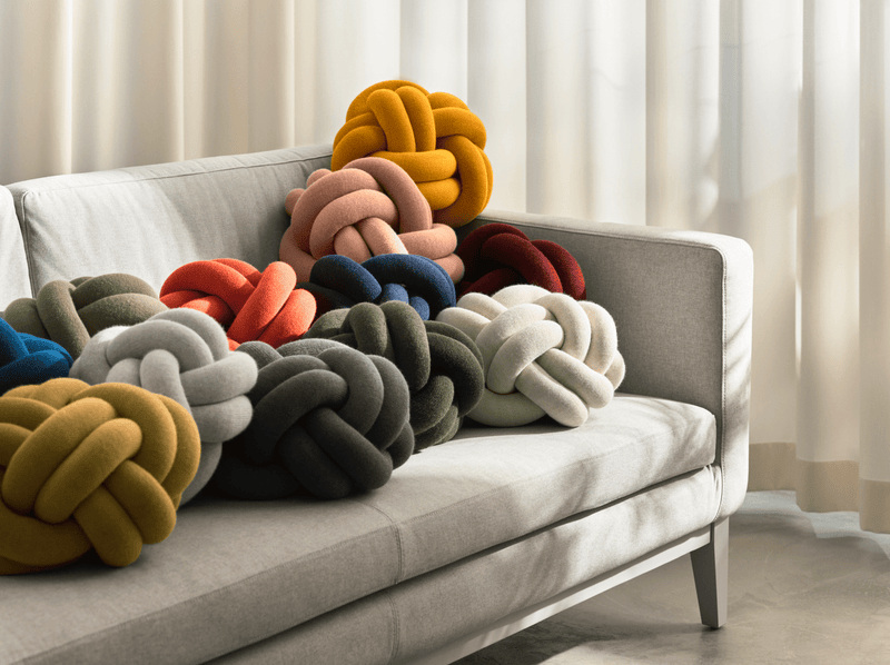 Knot Cushion - Design House Stockholm - Blankets + Throws + Pillows - White Grey - HORNE