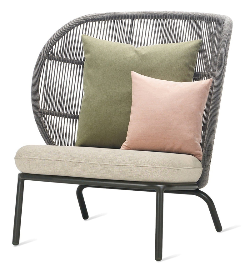 Kodo Cocoon Chair - Vincent Sheppard - Outdoor Furniture - Fossil Grey - Olive Green & Blush - HORNE