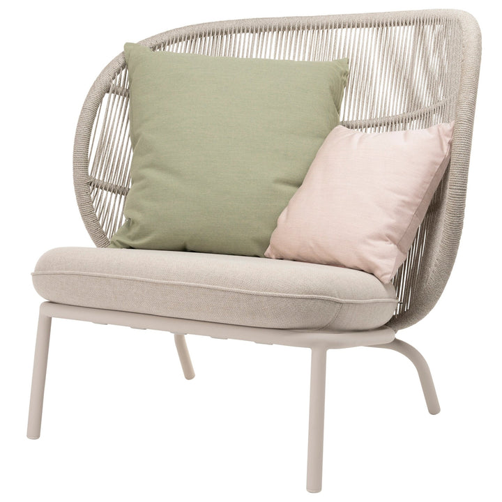 Kodo Cocoon Chair - Vincent Sheppard - Outdoor Furniture - Dune White - Olive Green & Blush - HORNE