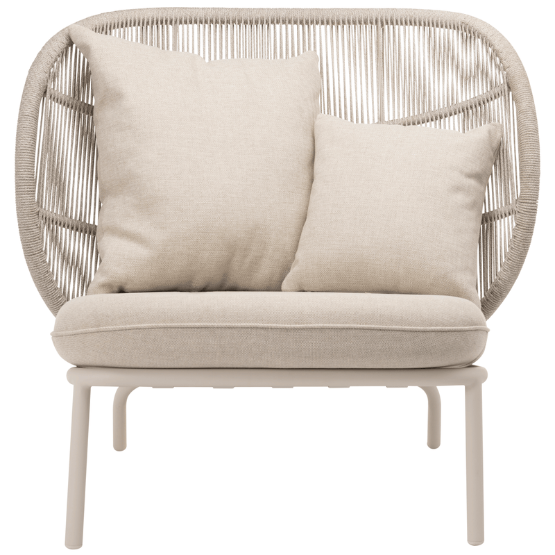 Kodo Cocoon Chair - Vincent Sheppard - Outdoor Furniture - Fossil Grey - Olive Green & Blush - HORNE