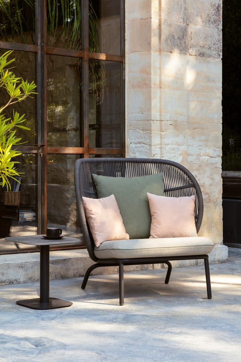 Kodo Cocoon Chair - Vincent Sheppard - Outdoor Furniture - Fossil Grey - Olive Green & Blush - HORNE