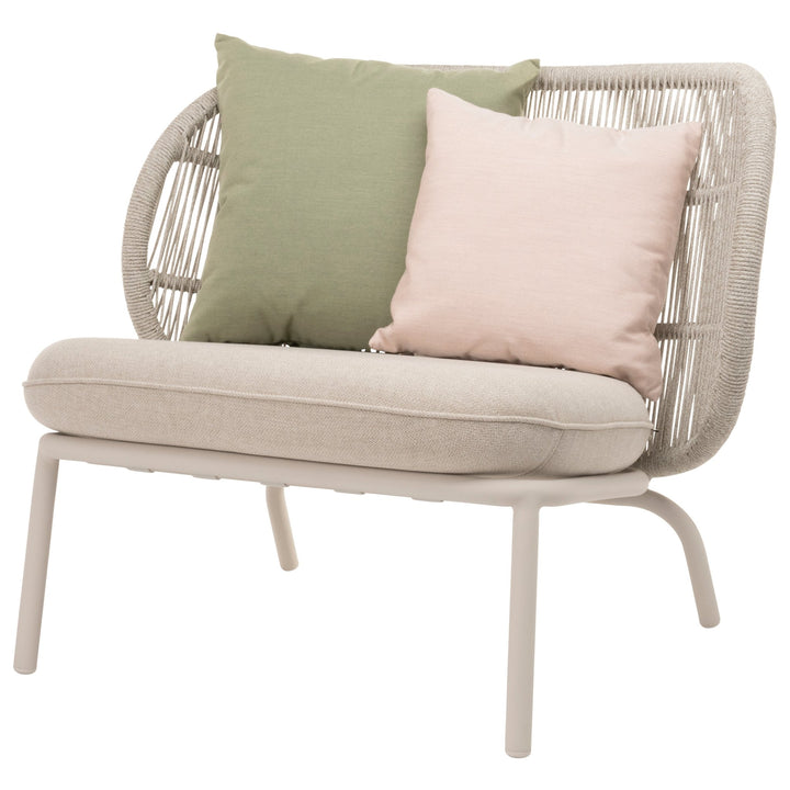 Kodo Lounge Chair - Vincent Sheppard - Outdoor Furniture - Dune White - Olive Green & Blush - HORNE