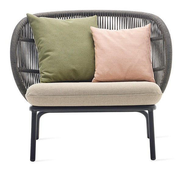 Kodo Lounge Chair - Vincent Sheppard - Outdoor Furniture - Fossil Grey - Olive Green & Blush - HORNE