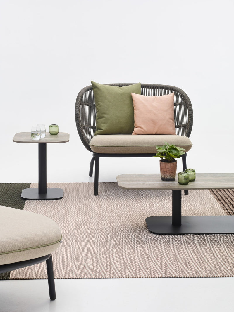 Kodo Lounge Chair - Vincent Sheppard - Outdoor Furniture - Fossil Grey - Olive Green & Blush - HORNE