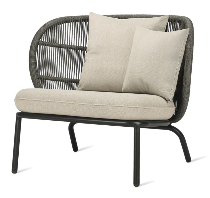 Kodo Lounge Chair - Vincent Sheppard - Outdoor Furniture - Fossil Grey - Olive Green & Blush - HORNE