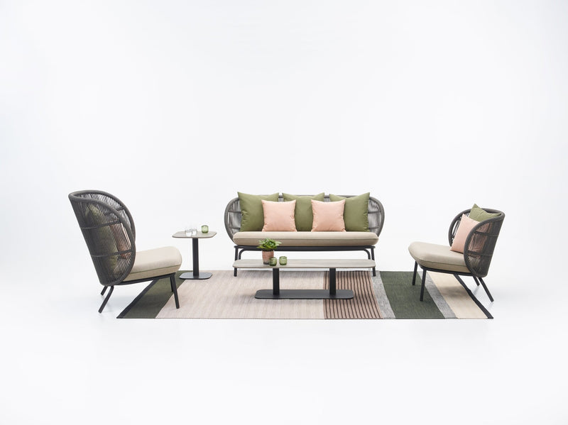 Kodo Lounge Sofa - Vincent Sheppard - Outdoor Furniture - Olive Green & Blush - HORNE