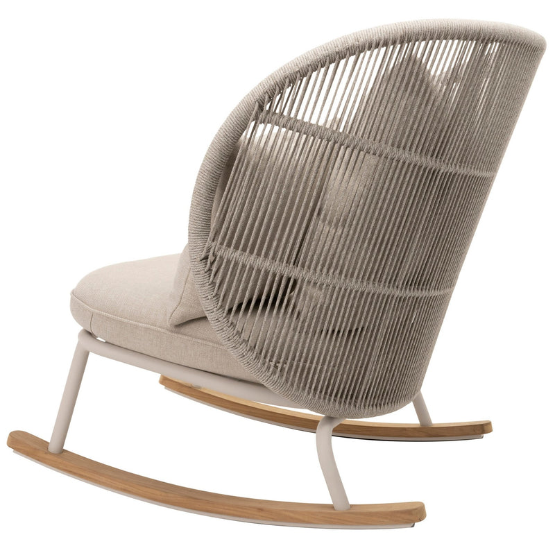 Kodo Rocking Chair - Vincent Sheppard - Outdoor Furniture - Fossil Grey - Olive Green & Blush - HORNE
