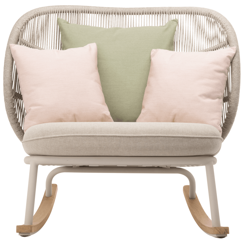 Kodo Rocking Chair - Vincent Sheppard - Outdoor Furniture - Fossil Grey - Olive Green & Blush - HORNE