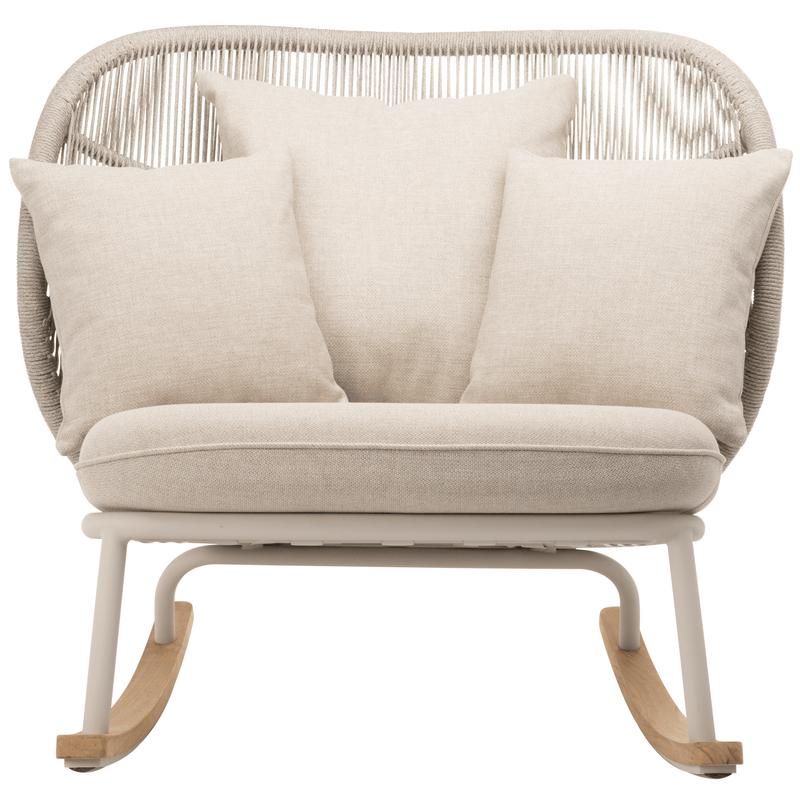 Kodo Rocking Chair - Vincent Sheppard - Outdoor Furniture - Fossil Grey - Olive Green & Blush - HORNE